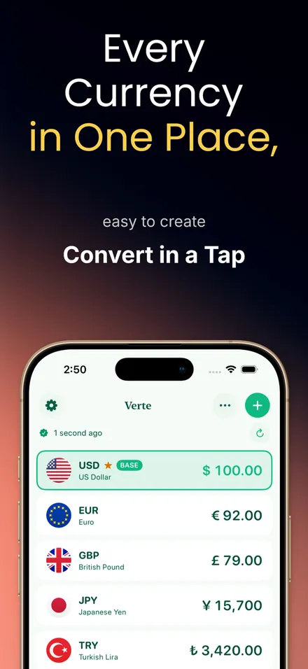 Verte: Exchange Rates screenshot 1